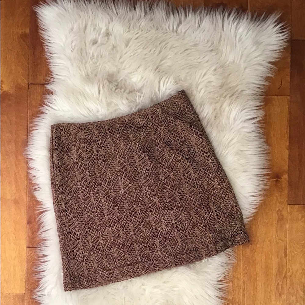 Express-Brown mini skirt.